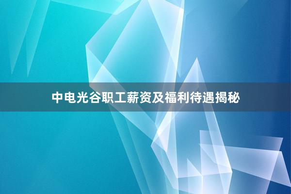 中电光谷职工薪资及福利待遇揭秘